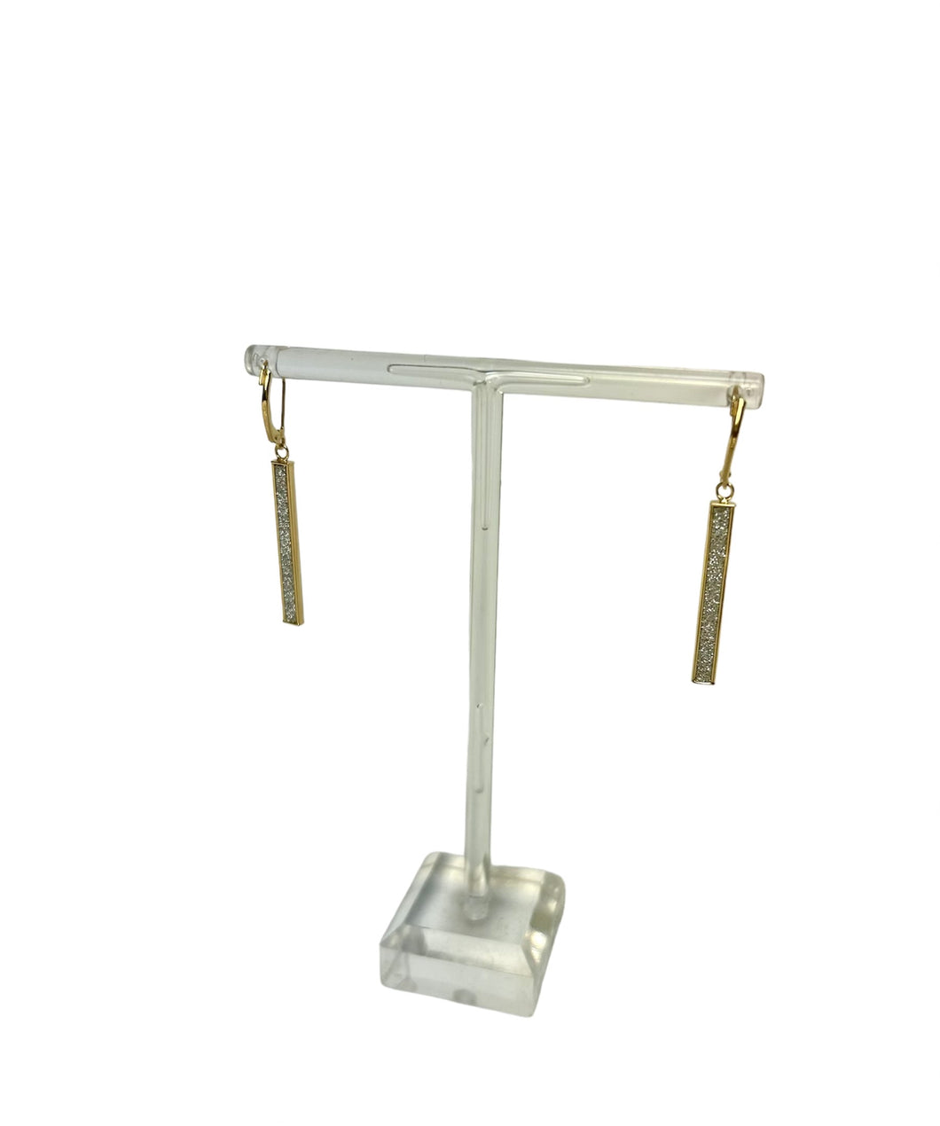 Yellow Gold Rectangle Earring